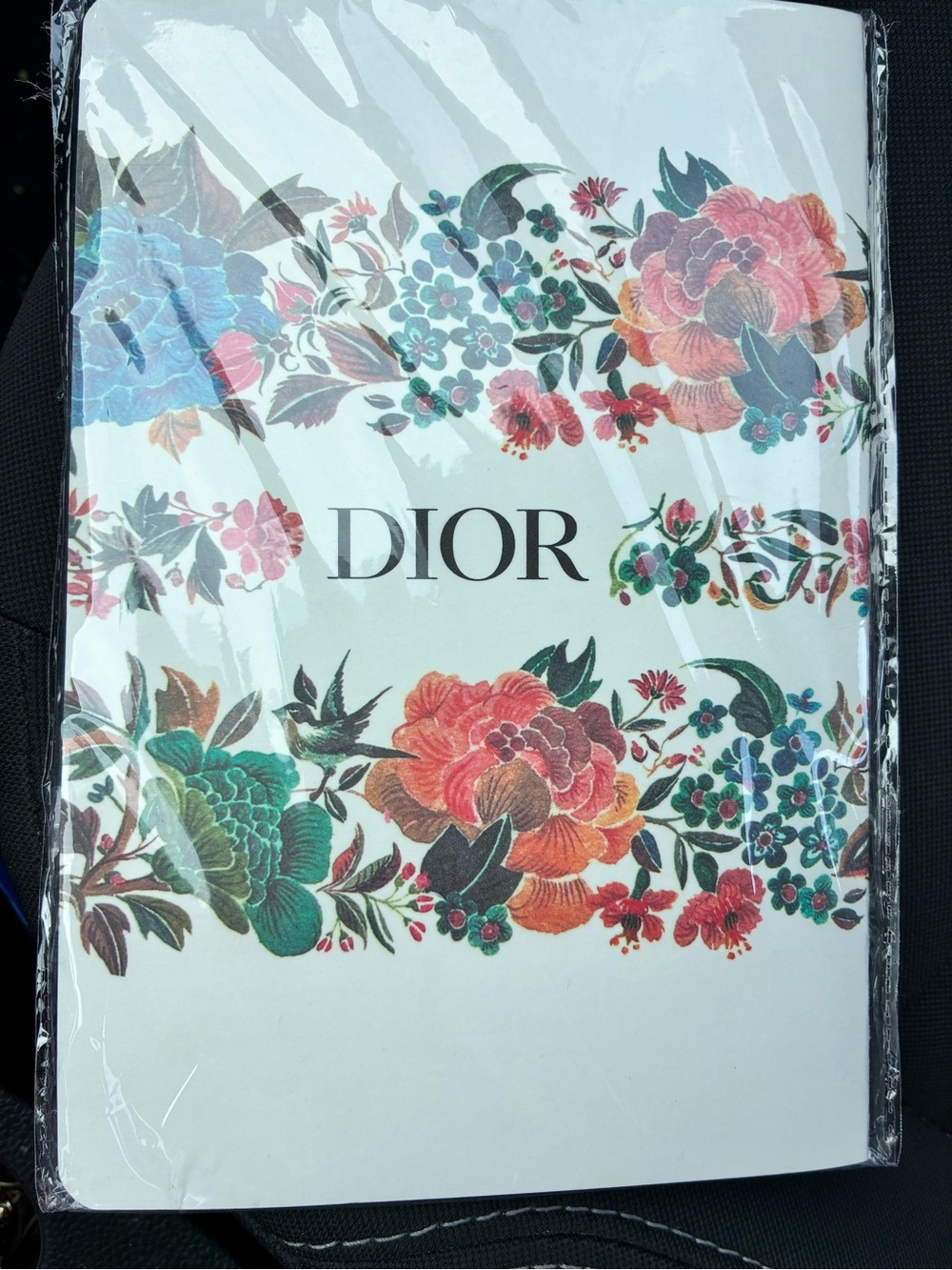 Dior White Notebook with Multicolor Floral Motif